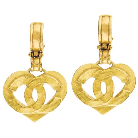 chanel vintage earring heart shape|Chanel earrings official site.